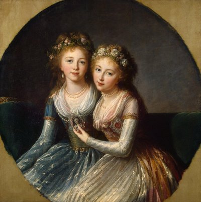 Porträt der Großherzoginnen Alexandra Pawlowna und Elena Pawlowna von Russland, 1796 von Elisabeth Louise Vigee Lebrun